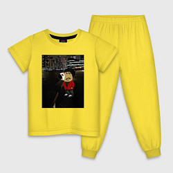 Пижама хлопковая детская Чилловый старбой, цвет: желтый