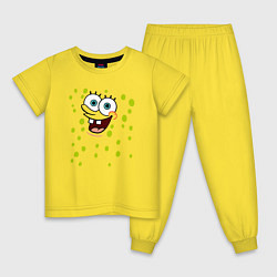 Пижама хлопковая детская Sponge Bob, цвет: желтый