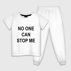 Пижама хлопковая детская No one can stop me - Stray Kids, цвет: белый