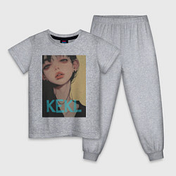 Пижама хлопковая детская Mood girl kekl, цвет: меланж