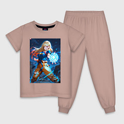 Пижама хлопковая детская Марин Китагава косплей Dragon Ball, цвет: пыльно-розовый