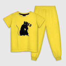 Пижама хлопковая детская Gas rat, цвет: желтый