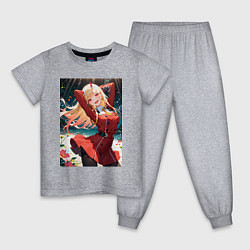 Пижама хлопковая детская Марин Китагава косплей 002 Darling in the Franxx, цвет: меланж