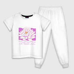 Пижама хлопковая детская The white lotus, цвет: белый
