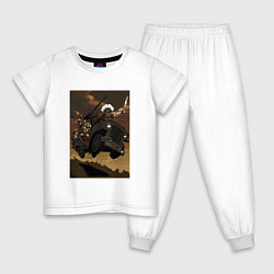 Пижама хлопковая детская Римское багги, цвет: белый