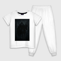 Пижама хлопковая детская Рыцарь тьмы - dark fantasy, цвет: белый