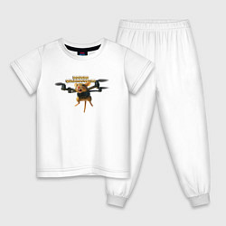 Пижама хлопковая детская Mousini Quadrocoptini, цвет: белый