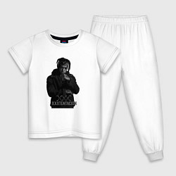 Пижама хлопковая детская XXXTentacion грустный, цвет: белый