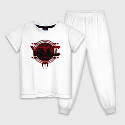 Пижама хлопковая детская Roman Reigns ytc wwe logo, цвет: белый