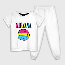 Пижама хлопковая детская Нирвана цветной, цвет: белый