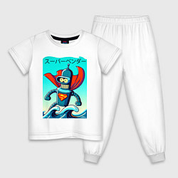 Пижама хлопковая детская Super Bender - Japanese style, цвет: белый