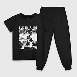 Пижама хлопковая детская Elden ring - white, цвет: черный