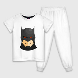 Пижама хлопковая детская Голова Бэтмена, цвет: белый