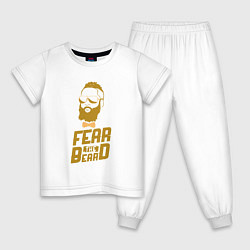 Пижама хлопковая детская Harden - fear the beard, цвет: белый