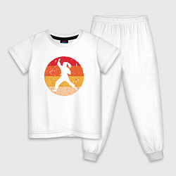 Пижама хлопковая детская Judo girl, цвет: белый