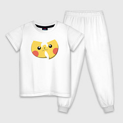 Пижама хлопковая детская Wu-tang Pikachu, цвет: белый