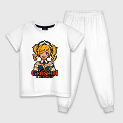 Пижама хлопковая детская Поп-арт Барбары Genshin Impact, цвет: белый