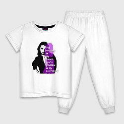 Пижама хлопковая детская Dave Gahan Depeche Mode - Walking In My Shoes, цвет: белый