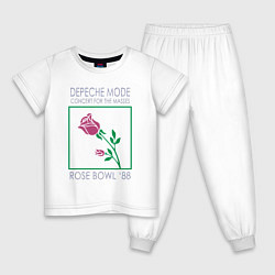 Пижама хлопковая детская Depeche Mode - Rose Bowl 88, цвет: белый