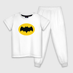 Пижама хлопковая детская Hero Batman, цвет: белый