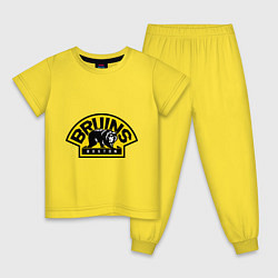 Пижама хлопковая детская HC Boston Bruins Label, цвет: желтый