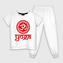 Пижама хлопковая детская OM Yoga, цвет: белый