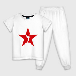 Пижама хлопковая детская Rock Star, цвет: белый