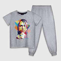 Пижама хлопковая детская Kurt Cobain: Colors, цвет: меланж