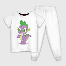 Пижама хлопковая детская Дракон Спайк, цвет: белый