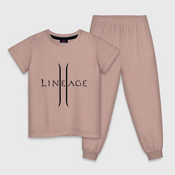 Пижама хлопковая детская Lineage logo, цвет: пыльно-розовый