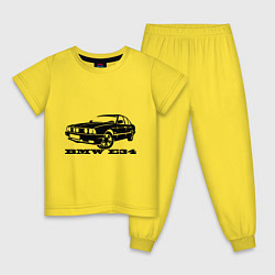 Пижама хлопковая детская BMW e34 5 series, цвет: желтый