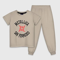 Пижама хлопковая детская Metallica: San Francisco, цвет: миндальный