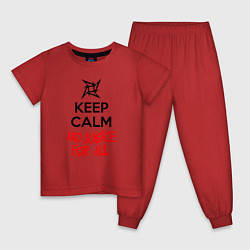 Пижама хлопковая детская Keep Calm & Justice For All, цвет: красный
