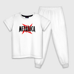Пижама хлопковая детская Metallica logo, цвет: белый
