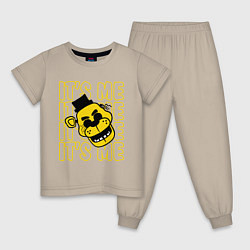 Пижама хлопковая детская It's me Freddy, цвет: миндальный