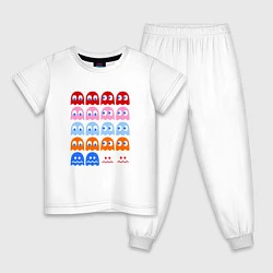 Пижама хлопковая детская Pac-Man Monsters, цвет: белый