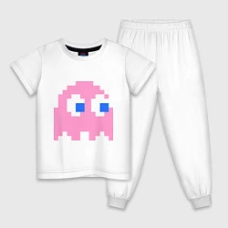 Пижама хлопковая детская Pac-Man: Pinky, цвет: белый