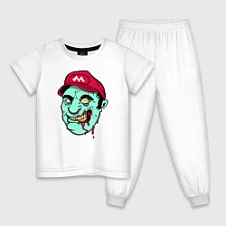 Пижама хлопковая детская Mario zombie, цвет: белый