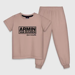 Пижама хлопковая детская Armin van Buuren, цвет: пыльно-розовый