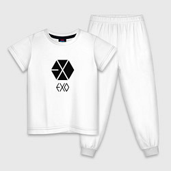 Пижама хлопковая детская EXO, цвет: белый
