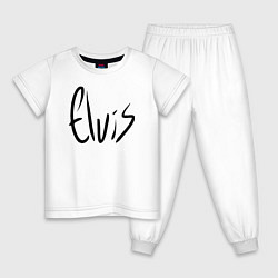Пижама хлопковая детская Elvis, цвет: белый