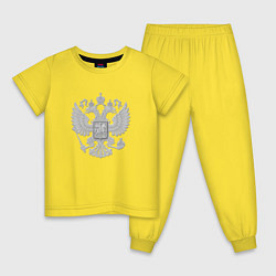 Пижама хлопковая детская Герб России, цвет: желтый