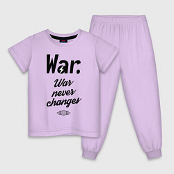 Пижама хлопковая детская War never changes, цвет: лаванда