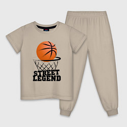 Пижама хлопковая детская Баскетбол, цвет: миндальный