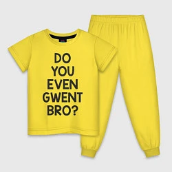 Пижама хлопковая детская DO YOU EVEN GWENT BRO?, цвет: желтый