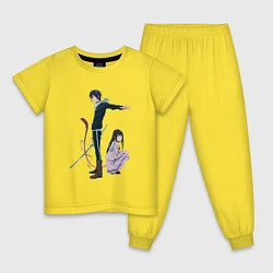 Пижама хлопковая детская Бездомный бог, цвет: желтый