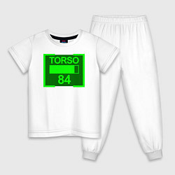 Пижама хлопковая детская Torso 84, цвет: белый