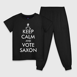 Пижама хлопковая детская Keep Calm & Vote Saxon, цвет: черный