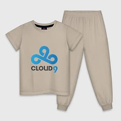 Пижама хлопковая детская Cloud9, цвет: миндальный