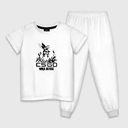 Пижама хлопковая детская Cs:go - Ninja Defuse, цвет: белый